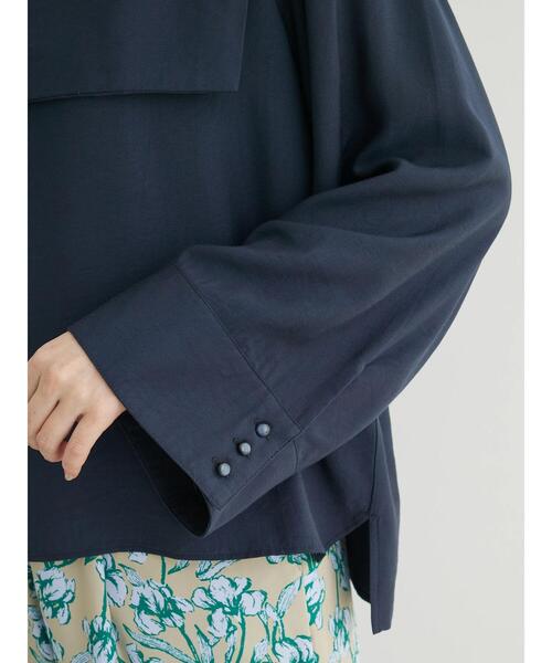 Green　Parks（グリーンパークス）の「Bon labre.レーヨン混スクエアカラーブラウス（シャツ/ブラウス・レディース・グリーン/ネイビー/オレンジ・FREE）」の22枚目の写真