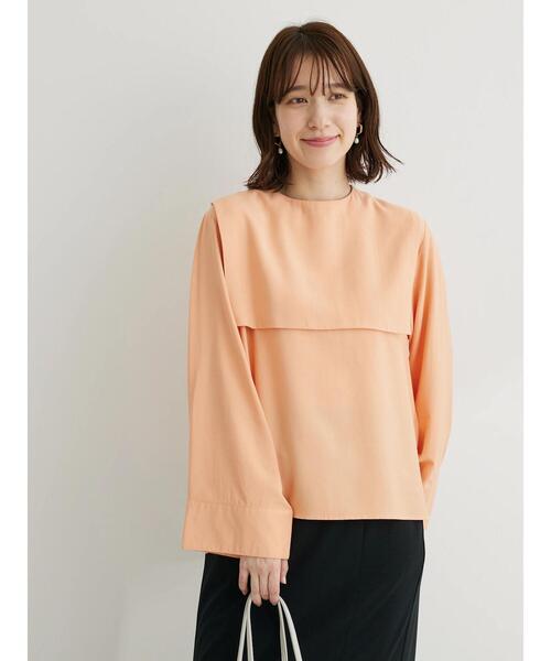 Green　Parks（グリーンパークス）の「Bon labre.レーヨン混スクエアカラーブラウス（シャツ/ブラウス・レディース・グリーン/ネイビー/オレンジ・FREE）」の19枚目の写真