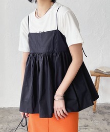 タイプライターペプラムキャミソールトップス