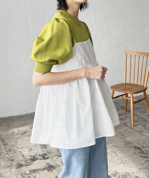 LIAN（リアン）の「タイプライターペプラムキャミソールトップス（その他トップス・レディース・オフホワイト/イエロー/ブラック・FREE）」の6枚目の写真