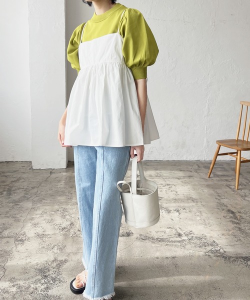 LIAN（リアン）の「タイプライターペプラムキャミソールトップス（その他トップス・レディース・オフホワイト/イエロー/ブラック・FREE）」の8枚目の写真