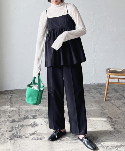 LIAN（リアン）の「タイプライターペプラムキャミソールトップス（その他トップス・レディース・オフホワイト/イエロー/ブラック・FREE）」の12枚目の写真