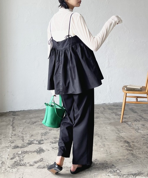 LIAN（リアン）の「タイプライターペプラムキャミソールトップス（その他トップス・レディース・オフホワイト/イエロー/ブラック・FREE）」の14枚目の写真