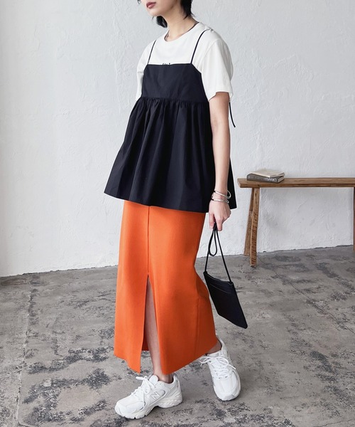 LIAN（リアン）の「タイプライターペプラムキャミソールトップス（その他トップス・レディース・オフホワイト/イエロー/ブラック・FREE）」の16枚目の写真