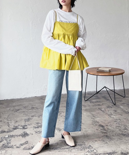 LIAN（リアン）の「タイプライターペプラムキャミソールトップス（その他トップス・レディース・オフホワイト/イエロー/ブラック・FREE）」の20枚目の写真