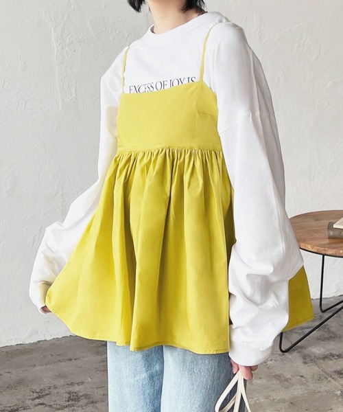 LIAN（リアン）の「タイプライターペプラムキャミソールトップス（その他トップス・レディース・オフホワイト/イエロー/ブラック・FREE）」の21枚目の写真