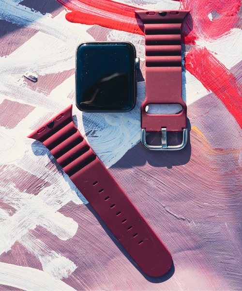 zandy(ズィーアンドワイ)の「zandy ズィーアンドワイ Apple Watch【日のスポーツ】 アップルウォッチバンド ラバーベルト スポーツバンド シルバーバックル /// rubber2(デジタル腕時計・メンズ・ワインレッド/ネイビー/イエロー/ブラック/ピンク/ホワイト/レッド/カーキ/ライトグレー・M/S)」の9枚目の写真
