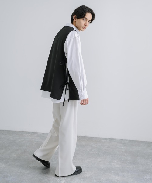 Audience(オーディエンス)の「日本製 接触冷感 リネンライク キーネックプルオーバーミリタリーベスト AUD7179(ベスト・メンズ・ブラック/チャコール・L/M)」の18枚目の写真