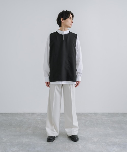 Audience(オーディエンス)の「日本製 接触冷感 リネンライク キーネックプルオーバーミリタリーベスト AUD7179(ベスト・メンズ・ブラック/チャコール・L/M)」の11枚目の写真