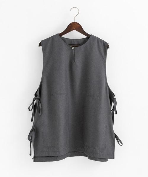 Audience(オーディエンス)の「日本製 接触冷感 リネンライク キーネックプルオーバーミリタリーベスト AUD7179(ベスト・メンズ・ブラック/チャコール・L/M)」の22枚目の写真