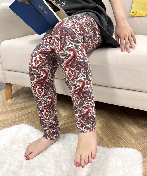 Healthknit(ヘルスニット)の「【 HealthKnit / ヘルスニット 】ペイズリー柄 レギンス 4201 SIP(レギンス/スパッツ・レディース・ブラック/レッド/グリーン・L/M)」の5枚目の写真