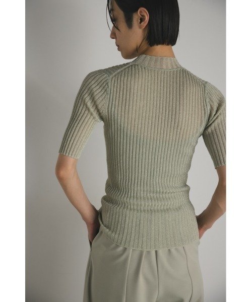 STYLEMIXER（スタイルミキサー）の「グロスシアーフスリーブニット（ニット/セーター・レディース・アイボリー/ライトブラウン/ネイビー/ブラック・FREE）」の11枚目の写真