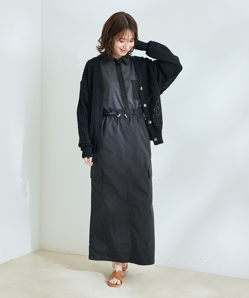 Jayro(ジャイロ)の「透かし柄カーディガン(カーディガン/ボレロ・レディース・ブラック/ホワイト系その他/グリーン・M)」の13枚目の写真
