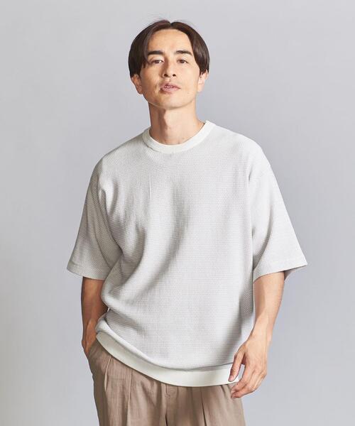 BEAUTY&YOUTH UNITED ARROWS(ビューティーアンドユースユナイテッドアローズ)の「ハイゲージ ドロップ パターン クルーネック ニット(ニット/セーター・メンズ・ベージュ/ネイビー/ナチュラル・S/M/XL/L)」の12枚目の写真