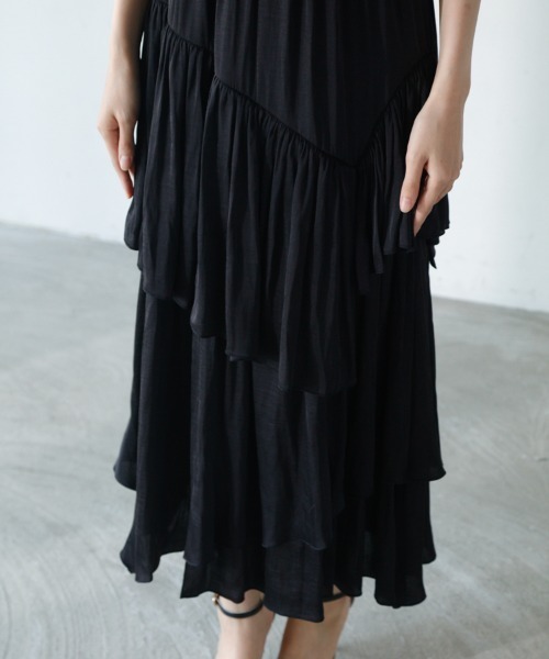 M.deux(エムドゥ)の「【ティアードコンビワンピース】(ワンピース・レディース・ブラック・MEDIUM)」の9枚目の写真