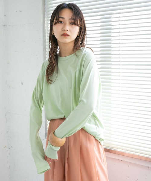 KBF(ケイビーエフ)の「ラグランステッチロンTEE(Tシャツ/カットソー・レディース・グリーン系その他/オフホワイト/ネイビー・ONE)」の18枚目の写真