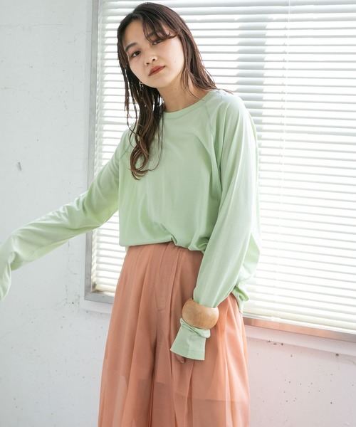 KBF(ケイビーエフ)の「ラグランステッチロンTEE(Tシャツ/カットソー・レディース・グリーン系その他/オフホワイト/ネイビー・ONE)」の20枚目の写真
