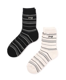 schott（ショット）の「【直営限定】Schott/ショット/HIGH SOCKS RAMDOM BORDER/ハイソックス ランダムボーダー（ソックス/靴下）」