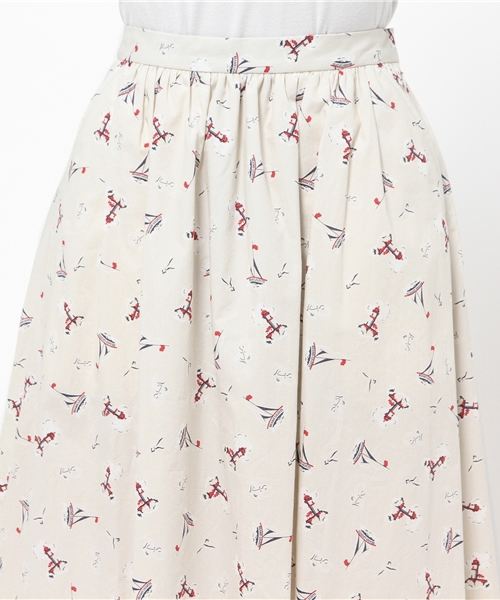 BEAMS LIGHTS Women's（ビームスライツ ウィメンズ）の「BEAMS LIGHTS / マリン柄 ギャザースカート（スカート・レディース・オフホワイト/ネイビー・36/38）」の7枚目の写真