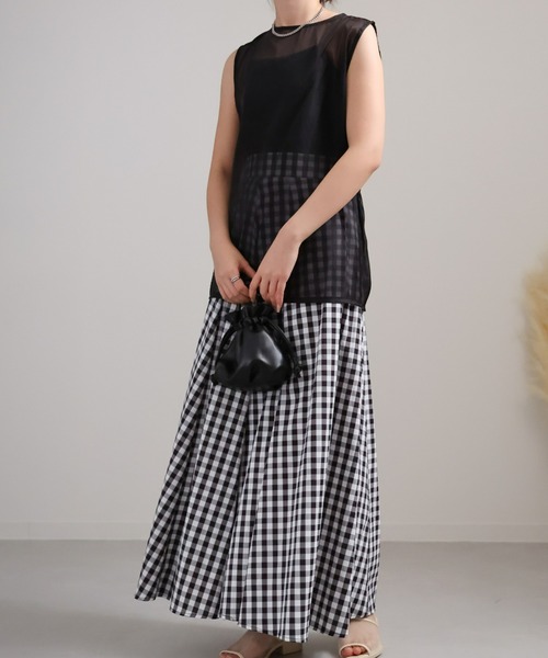 sakishimatokyo(サキシマトーキョー)の「オーガンジーシアーノースリトップス/ シアーブラウス(シャツ/ブラウス・レディース・ライトパープル/ライトグレー/オフホワイト/ブラック・FREE)」の6枚目の写真
