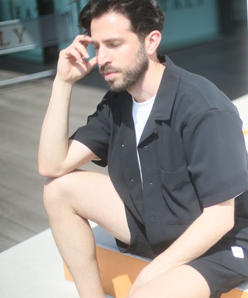 ALWAYS GOOD TIME（オルウェイズグッドタイム）の「【BAEXFATE】アイスクールサテンスイッチングショートスリーブシャツ（シャツ/ブラウス・メンズ・ブラック/ホワイト/ブルー系その他/ホワイト系その他・M/L）」の4枚目の写真