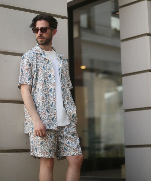 ALWAYS GOOD TIME（オルウェイズグッドタイム）の「【BAEXFATE】アイスクールサテンスイッチングショートスリーブシャツ（シャツ/ブラウス・メンズ・ブラック/ホワイト/ブルー系その他/ホワイト系その他・M/L）」の12枚目の写真