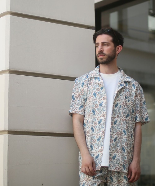 ALWAYS GOOD TIME（オルウェイズグッドタイム）の「【BAEXFATE】アイスクールサテンスイッチングショートスリーブシャツ（シャツ/ブラウス・メンズ・ブラック/ホワイト/ブルー系その他/ホワイト系その他・M/L）」の13枚目の写真