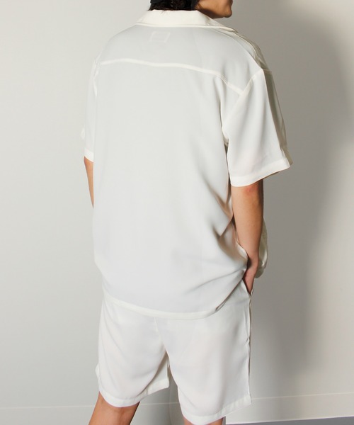 ALWAYS GOOD TIME（オルウェイズグッドタイム）の「【BAEXFATE】アイスクールサテンスイッチングショートスリーブシャツ（シャツ/ブラウス・メンズ・ブラック/ホワイト/ブルー系その他/ホワイト系その他・M/L）」の9枚目の写真