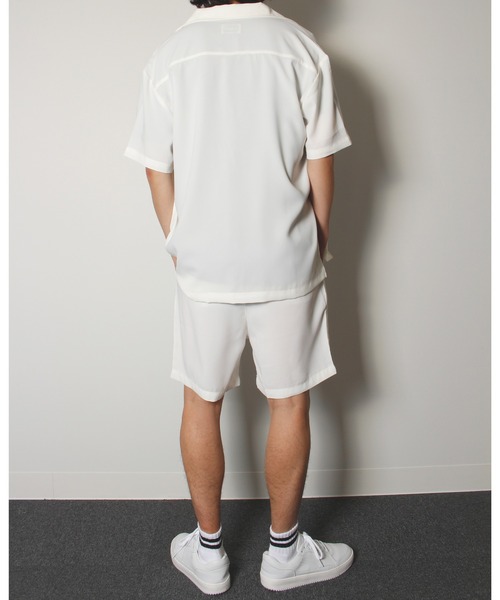 ALWAYS GOOD TIME（オルウェイズグッドタイム）の「【BAEXFATE】アイスクールサテンスイッチングショートスリーブシャツ（シャツ/ブラウス・メンズ・ブラック/ホワイト/ブルー系その他/ホワイト系その他・M/L）」の10枚目の写真