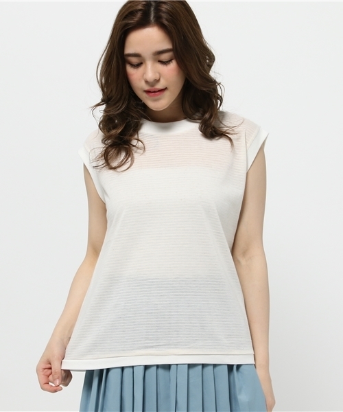 mystic(ミスティック)の「ノースリーブP/O(Tシャツ/カットソー・レディース・オフホワイト/ホワイト系その他/ブラック/グレー/ブラック系その他・フリ-)」の3枚目の写真