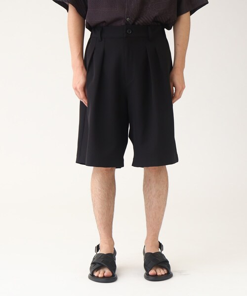 tk.TAKEO KIKUCHI（ティーケータケオキクチ）の「◆ヴィールマテリアルショートパンツ（その他パンツ・メンズ・ブラック/ダークグリーン・03/02）」の4枚目の写真