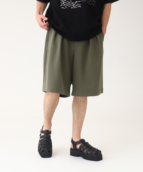 tk.TAKEO KIKUCHI（ティーケータケオキクチ）の「◆ヴィールマテリアルショートパンツ（その他パンツ・メンズ・ブラック/ダークグリーン・03/02）」の12枚目の写真