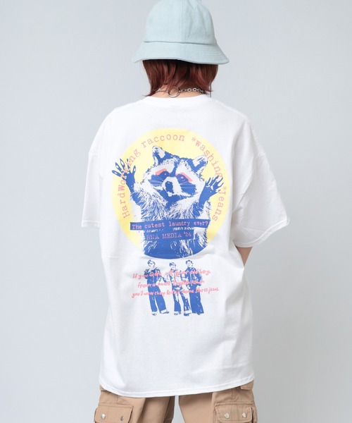 RNA(アールエヌエー)の「M2126 RNAアライグマプリントT(Tシャツ/カットソー・レディース・ホワイト/ネイビー/ホワイト×ネイビー・MEDIUM)」の15枚目の写真