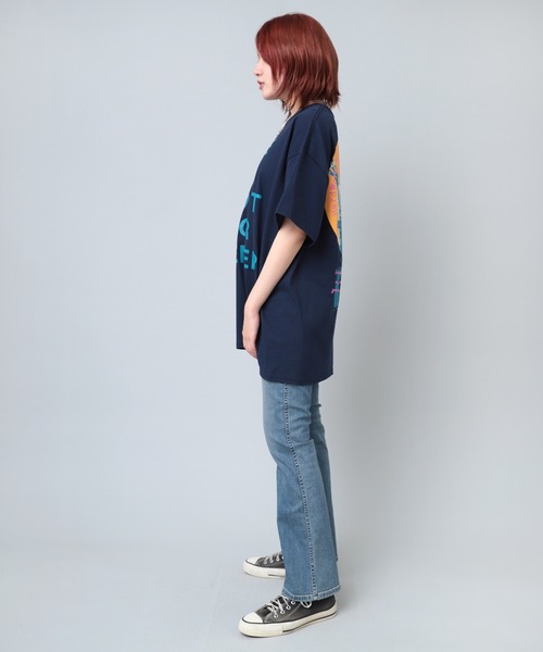 RNA(アールエヌエー)の「M2126 RNAアライグマプリントT(Tシャツ/カットソー・レディース・ホワイト/ネイビー/ホワイト×ネイビー・MEDIUM)」の11枚目の写真