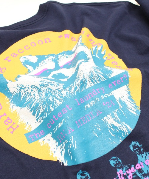 RNA(アールエヌエー)の「M2126 RNAアライグマプリントT(Tシャツ/カットソー・レディース・ホワイト/ネイビー/ホワイト×ネイビー・MEDIUM)」の9枚目の写真
