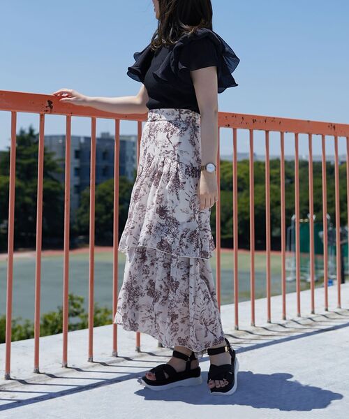 MAJESTIC LEGON(マジェスティックレゴン)の「エアリーティアードスカート(スカート・レディース・ブラウン系その他2/グレー系その他・SMALL/MEDIUM)」の14枚目の写真