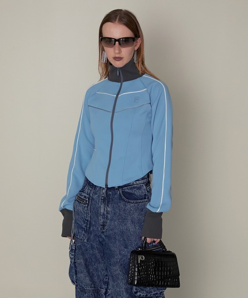 PRANK PROJECT（プランクプロジェクト）の「コルセットトラックジャケット / Corset Track Jacket（ブルゾン・レディース・ブルー/アイボリー/ブラック・FREE）」の4枚目の写真