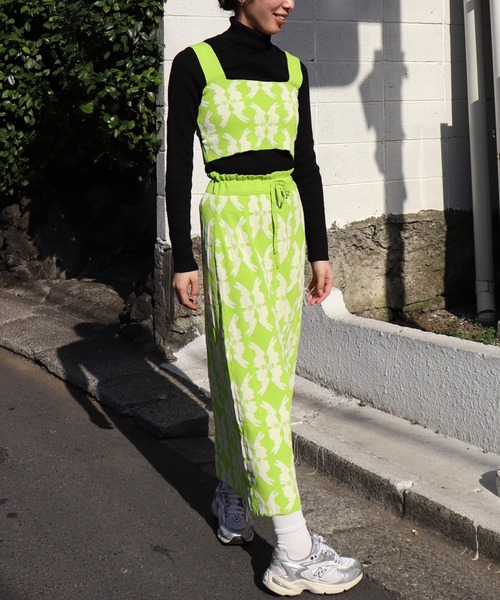 moyan ecri(モヤン エクリ)の「<moyan ecri>オリジナル編み ビスチェ&スカート セットアップlucky charm motif separate dress(ドレス・レディース・オレンジ/グリーン/ライトグリーン・FREE)」の9枚目の写真