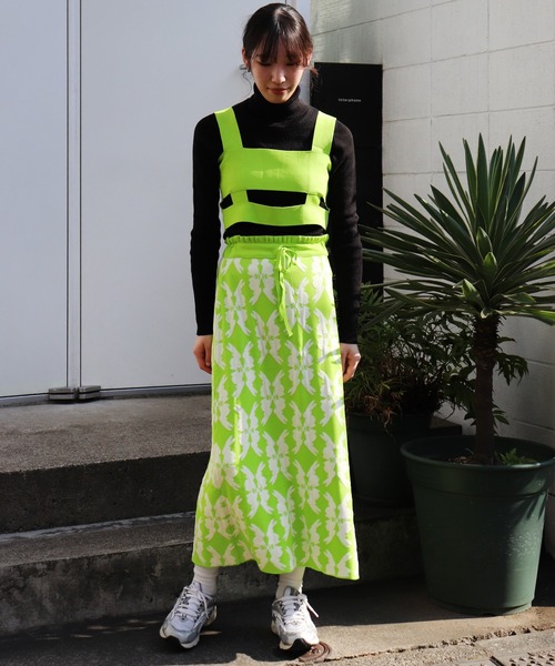 moyan ecri(モヤン エクリ)の「<moyan ecri>オリジナル編み ビスチェ&スカート セットアップlucky charm motif separate dress(ドレス・レディース・オレンジ/グリーン/ライトグリーン・FREE)」の12枚目の写真