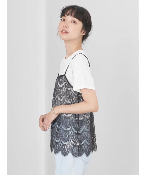 セール】SET2点レースキャミソール+TEE（Tシャツ/カットソー）｜earth