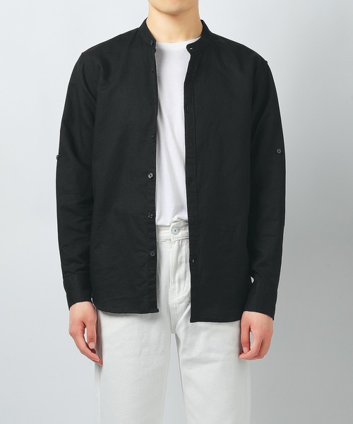 Cloudstyle(クラウドスタイル)の「【Cloudstyle】リネン コットン バンドカラーシャツ(シャツ/ブラウス・メンズ・ホワイト/ライトブルー/ベージュ/ブラック/ネイビー・X-LARGE/LARGE/MEDIUM/XX-LARGE)」の18枚目の写真