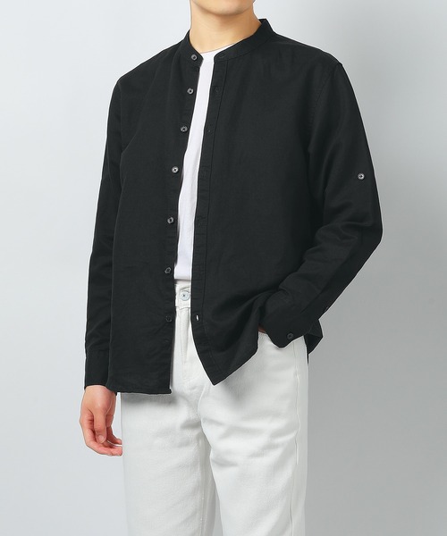 Cloudstyle(クラウドスタイル)の「【Cloudstyle】リネン コットン バンドカラーシャツ(シャツ/ブラウス・メンズ・ホワイト/ライトブルー/ベージュ/ブラック/ネイビー・X-LARGE/LARGE/MEDIUM/XX-LARGE)」の19枚目の写真