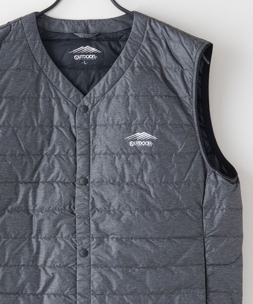 OUTDOOR PRODUCTS（アウトドアプロダクツ）の「【OUTDOOR PRODUCTS/アウトドアプロダクツ】インナーダウンベスト　洗濯可能　撥水　抗菌　防臭　静電防止　防風　透湿機能　パッカブル仕様（ダウンベスト・メンズ・チャコールグレー/ブラック・X-LARGE/LARGE/MEDIUM）」の2枚目の写真