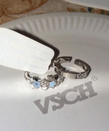 VSCH（ブイエスシーエイチ）の「ストリートファッション VSCH ブイエスシーエイチ VSCH Sweet Star Ring Letter Male Ring スターリング シルバーリング ボリュームリング（リング・メンズ）」