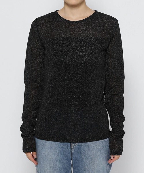 LOWRYS FARM（ローリーズファーム）の「ラメクルーロングスリーブ　971129（Tシャツ/カットソー・レディース・ブラック/アイボリー/グレー/ブルー/ホワイト系その他/シルバー・FREE）」の11枚目の写真