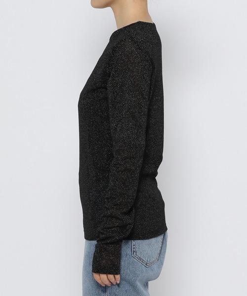 LOWRYS FARM（ローリーズファーム）の「ラメクルーロングスリーブ　971129（Tシャツ/カットソー・レディース・ブラック/アイボリー/グレー/ブルー/ホワイト系その他/シルバー・FREE）」の12枚目の写真