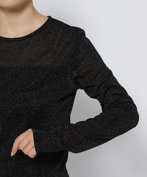 LOWRYS FARM（ローリーズファーム）の「ラメクルーロングスリーブ　971129（Tシャツ/カットソー・レディース・ブラック/アイボリー/グレー/ブルー/ホワイト系その他/シルバー・FREE）」の15枚目の写真