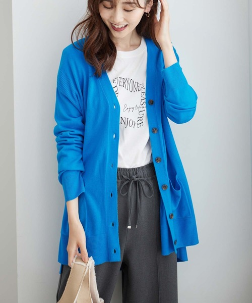 BELLUNA PLUS(ベルーナ)の「ふんわりカシミヤタッチニットカーディガン(カーディガン/ボレロ・レディース・コーラル/ブラック/ブルー/アイボリー・MEDIUM/X-LARGE/LARGE)」の12枚目の写真