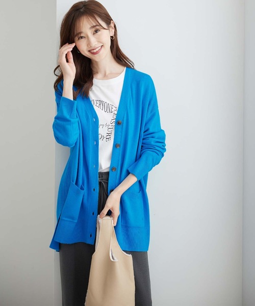 BELLUNA PLUS(ベルーナ)の「ふんわりカシミヤタッチニットカーディガン(カーディガン/ボレロ・レディース・コーラル/ブラック/ブルー/アイボリー・MEDIUM/X-LARGE/LARGE)」の13枚目の写真