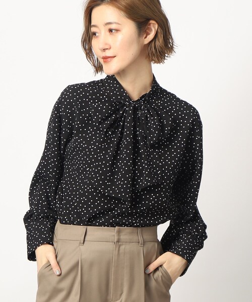 grove（グローブ）の「◆アレンジ自由自在！トレンドボウタイブラウス（シャツ/ブラウス・レディース・オフホワイト/ドット/キャメル・02/03/01/05/04）」の14枚目の写真